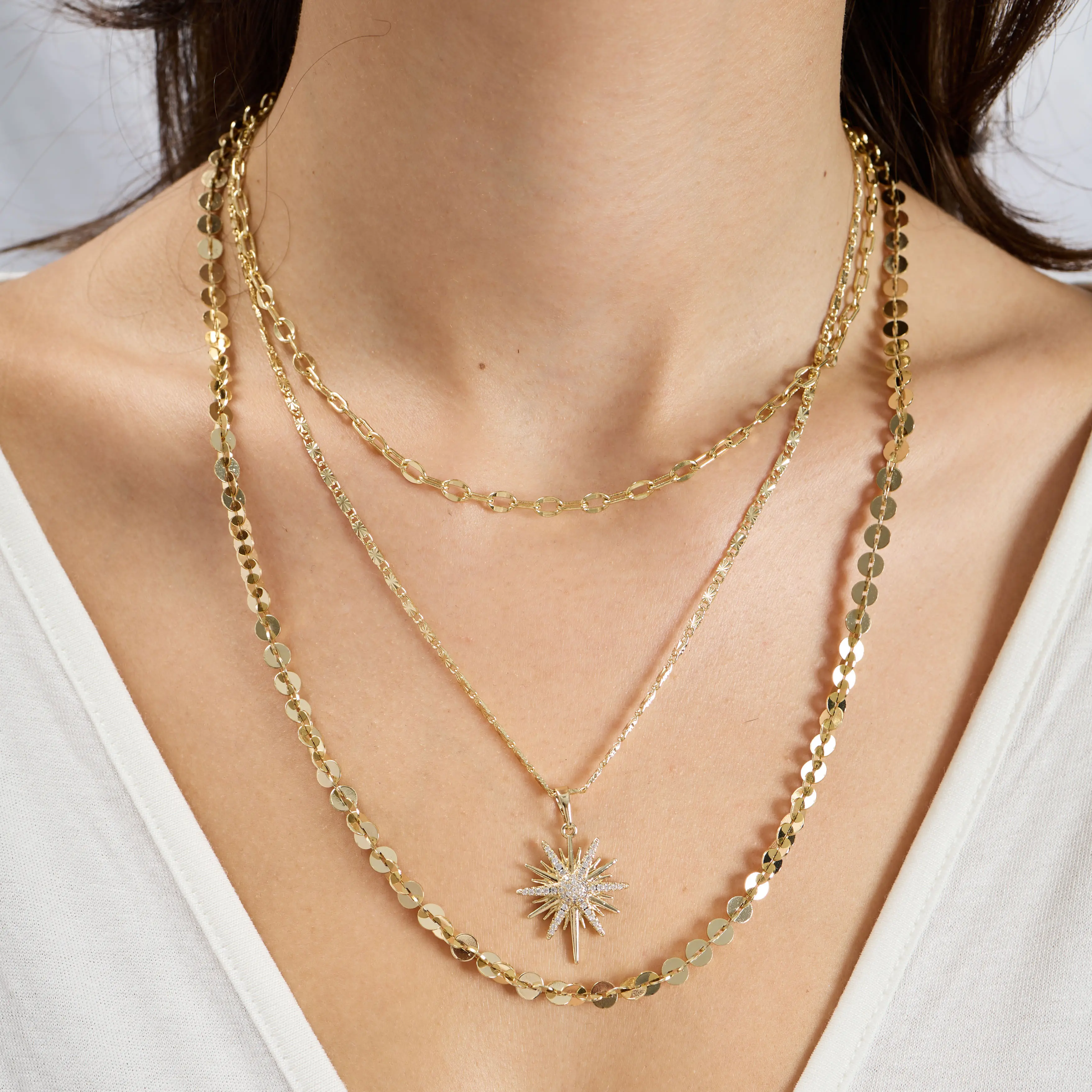 14 Ayar Rengi Siona Kolye Kombin