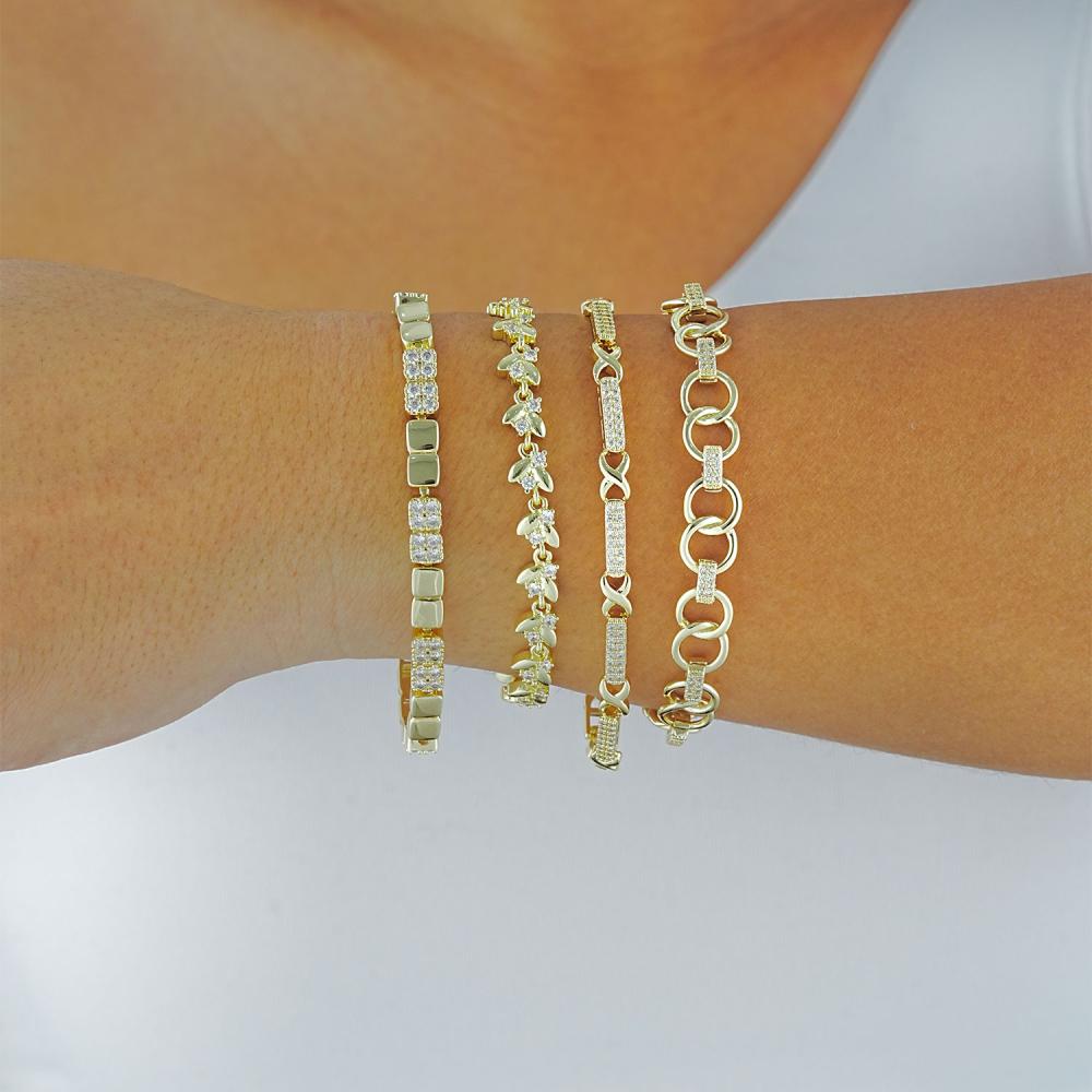 Maral 14 ayar altın rengi 2 li halka bileklik