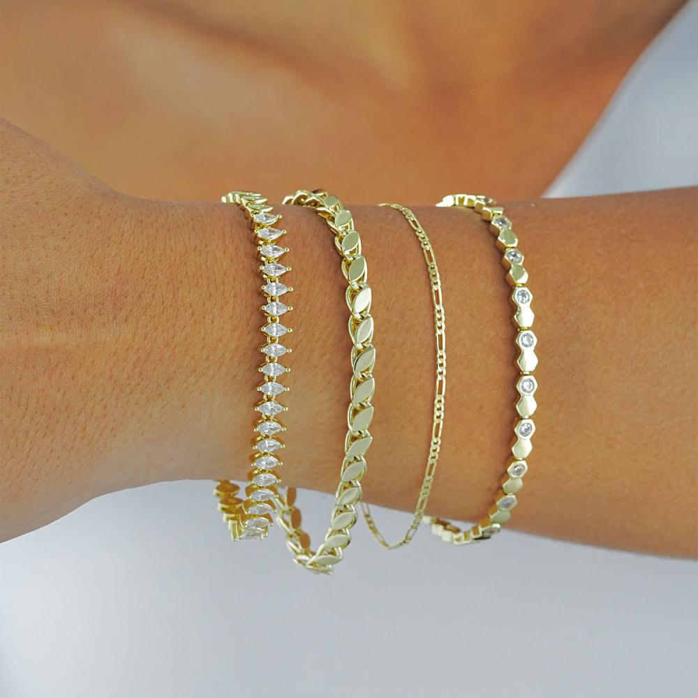 Maral 14 ayar altın rengi arpa model bileklik