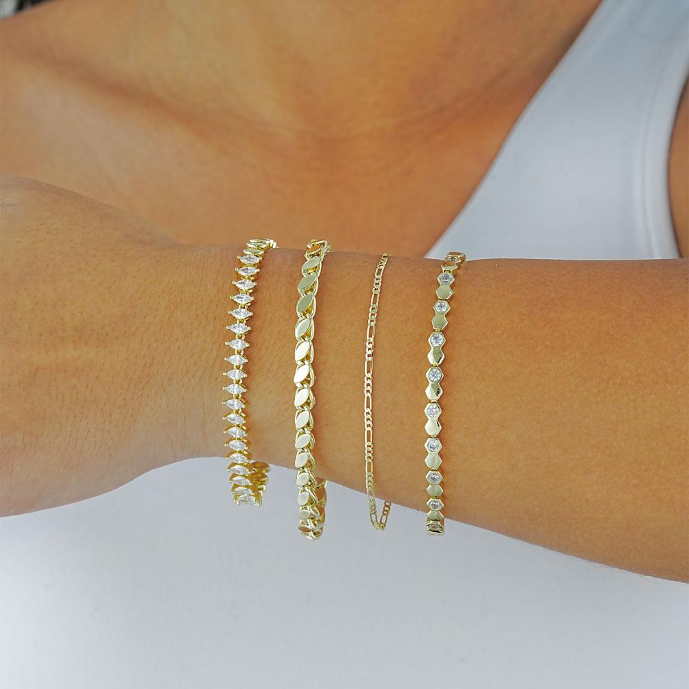 Maral 14 ayar altın rengi arpa model bileklik