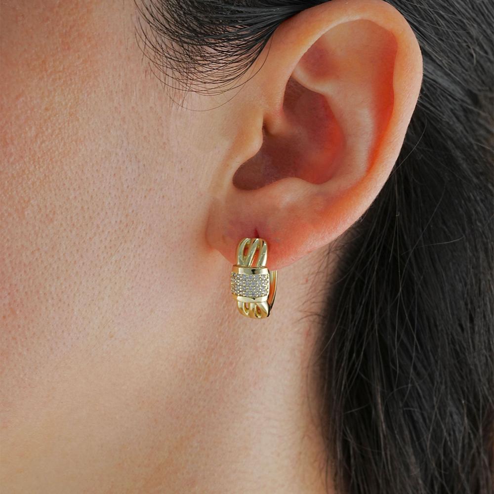 Maral 14 ayar altın rengi aura küpe