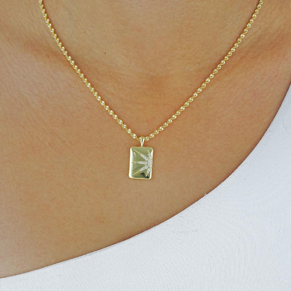 Maral 14 ayar altın rengi aurora kolye ucu