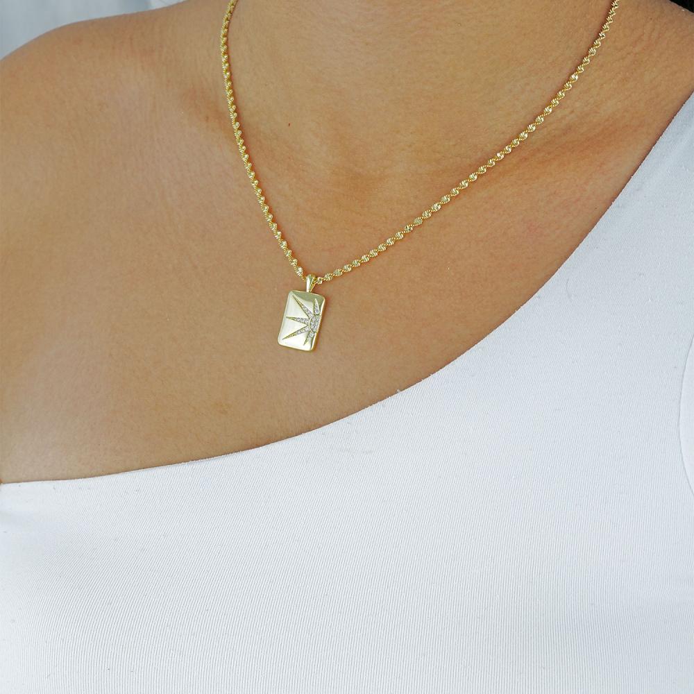 Maral 14 ayar altın rengi aurora kolye ucu