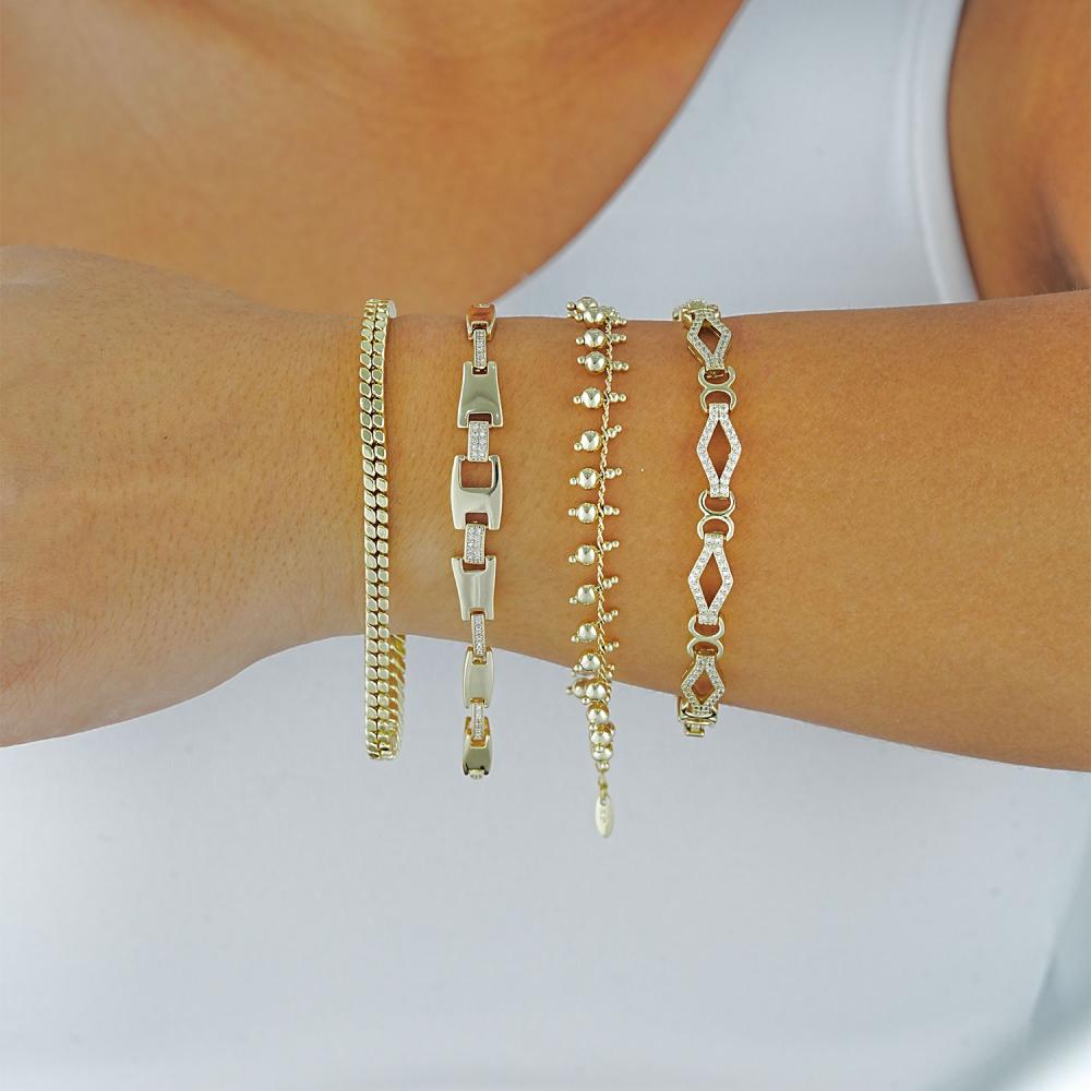 Maral 14 ayar altın rengi baklava desen bileklik