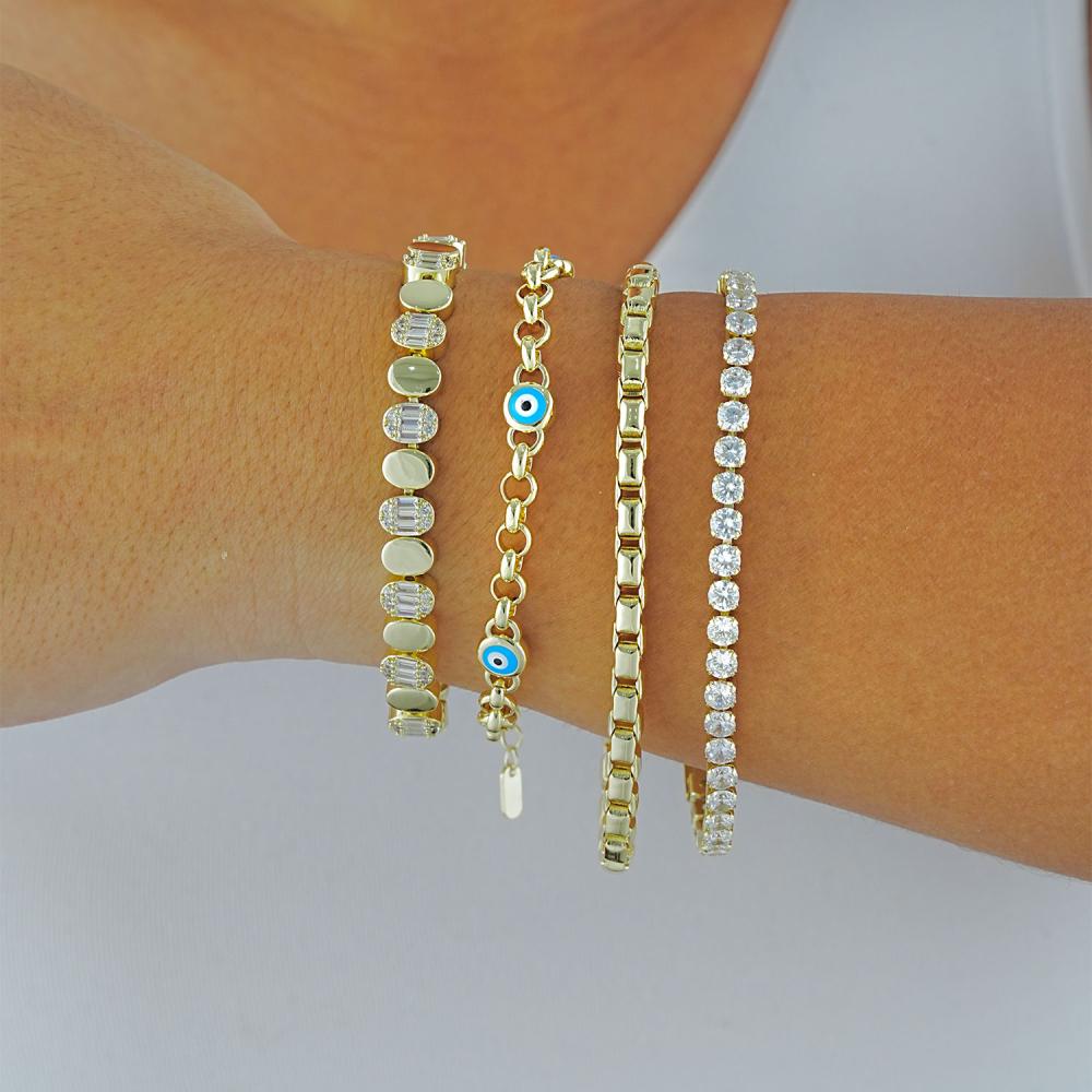 Maral 14 ayar altın rengi boncuk su yolu bileklik