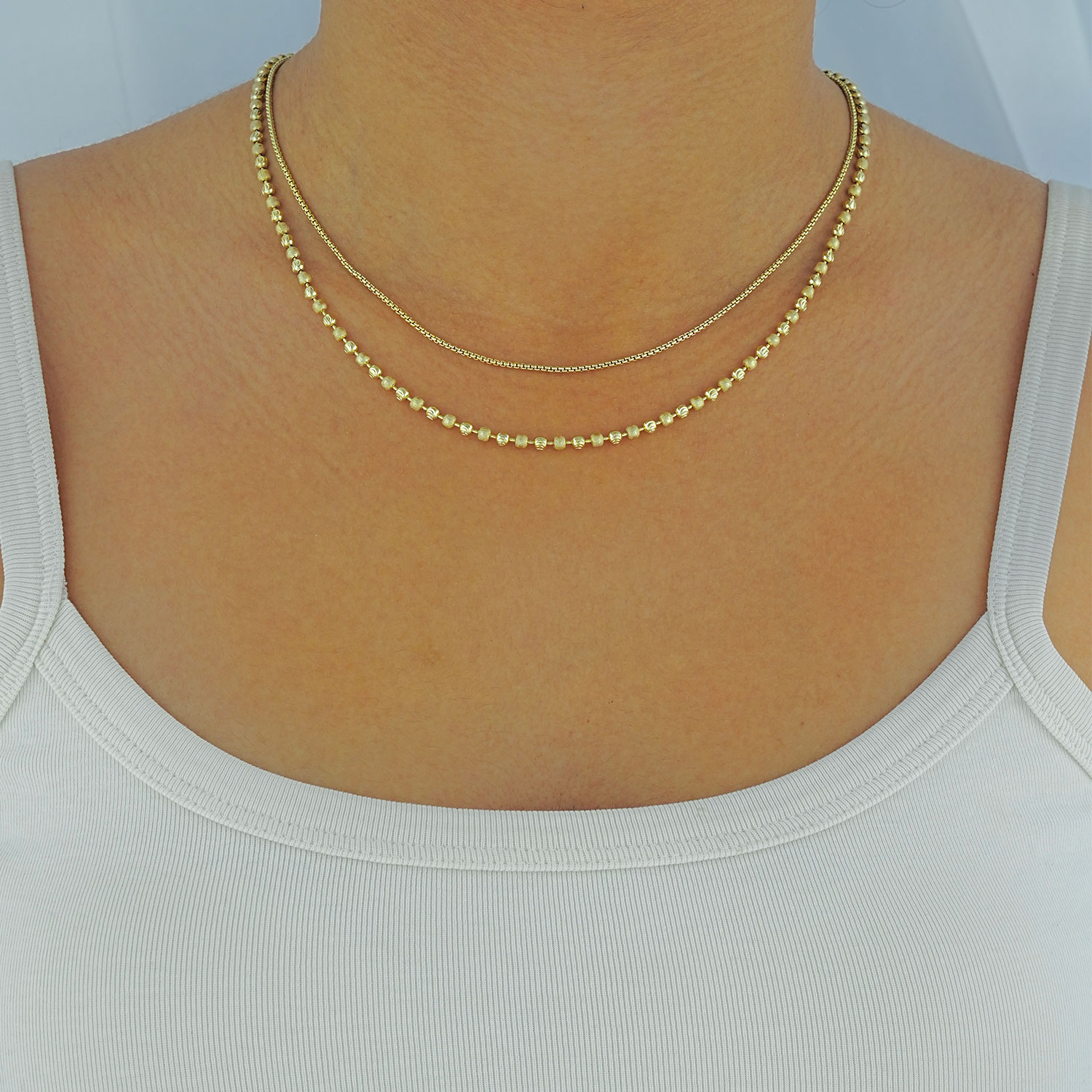 Maral 14 ayar altın rengi burgu rope kolye