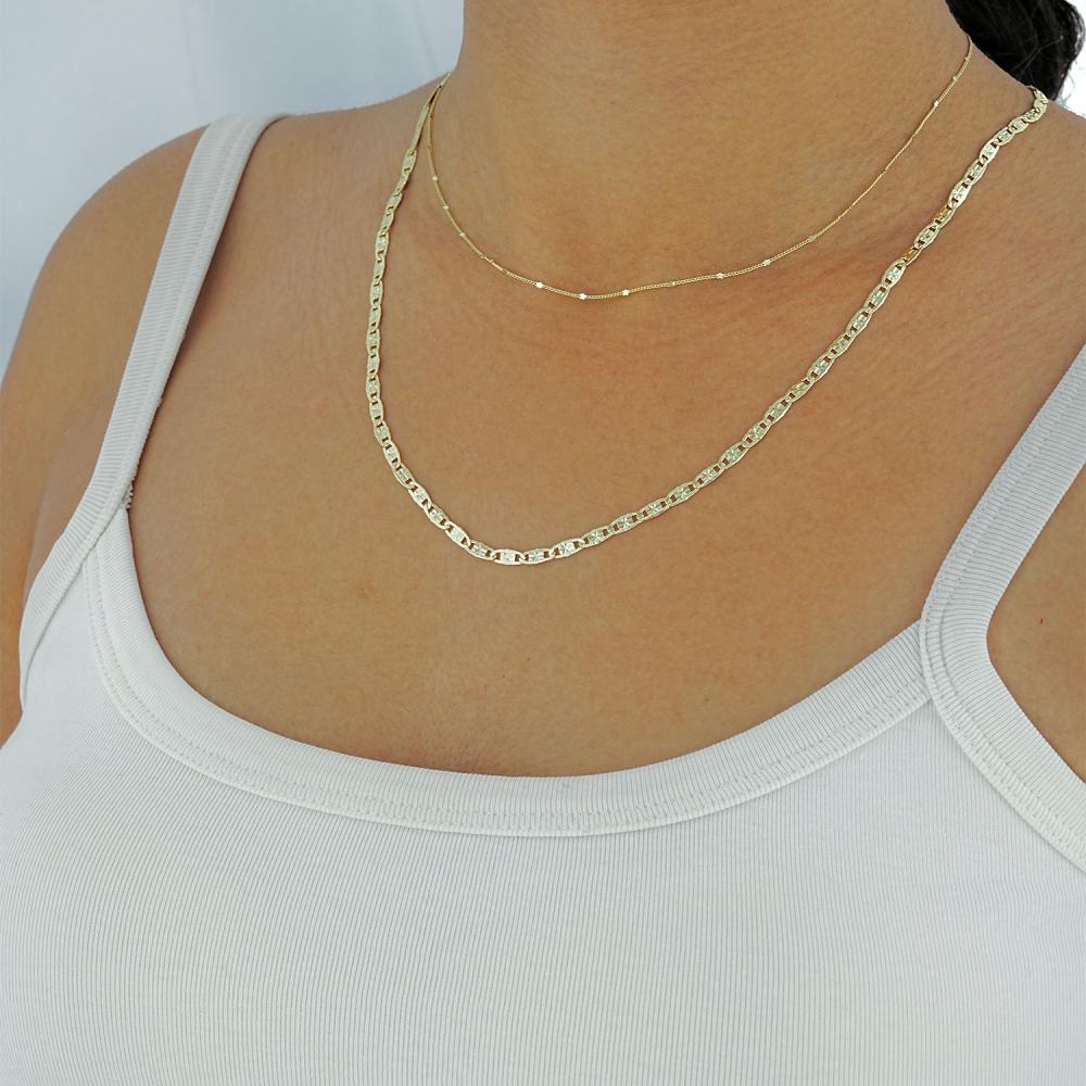 Maral 14 ayar altın rengi çift kolye