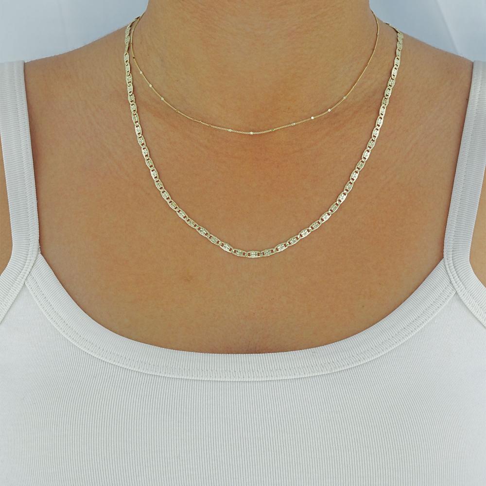 Maral 14 ayar altın rengi çift kolye