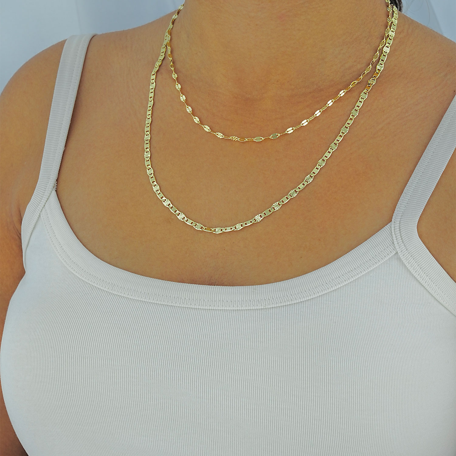 Maral 14 ayar altın rengi desenli kolye