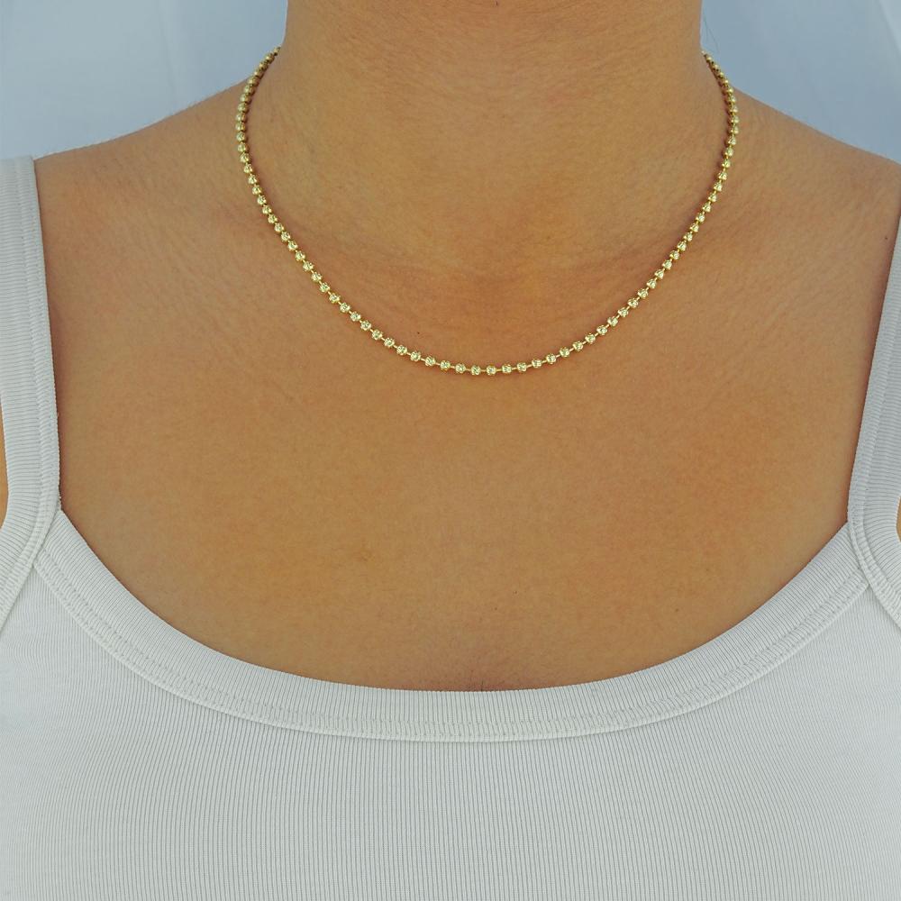 Maral 14 ayar altın rengi dorika boncuk desenli kolye