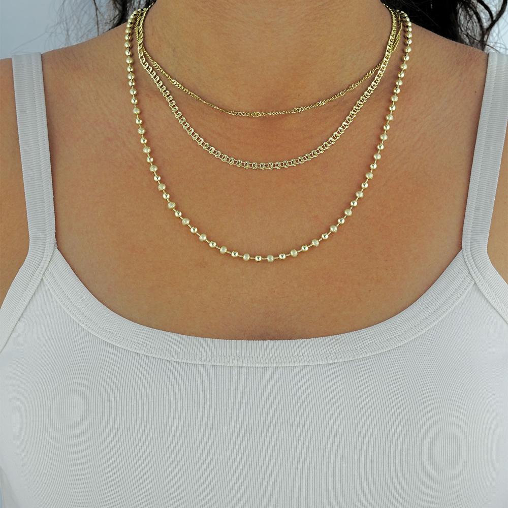 Maral 14 ayar altın rengi dorika kombin kolye