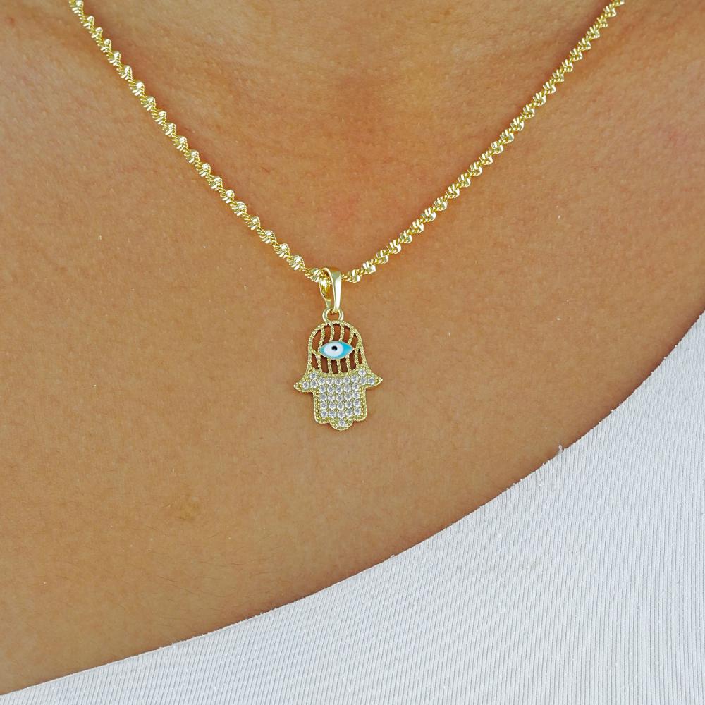 Maral 14 ayar altın rengi fatma ana eli kolye ucu