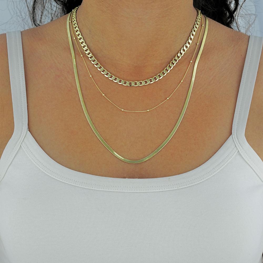 Maral 14 ayar altın rengi figaro model kolye