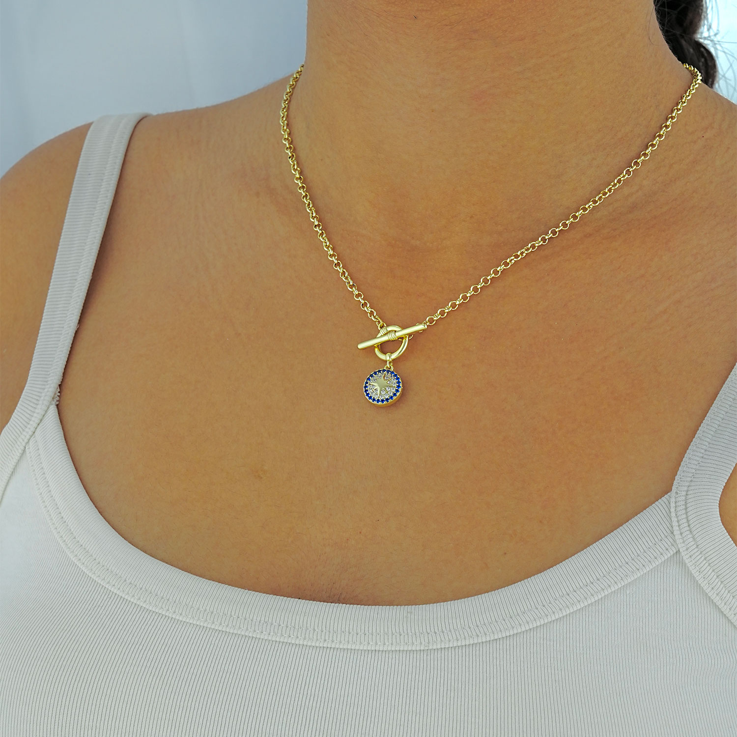 Maral 14 ayar altın rengi gemici düğüm boncuk kolye