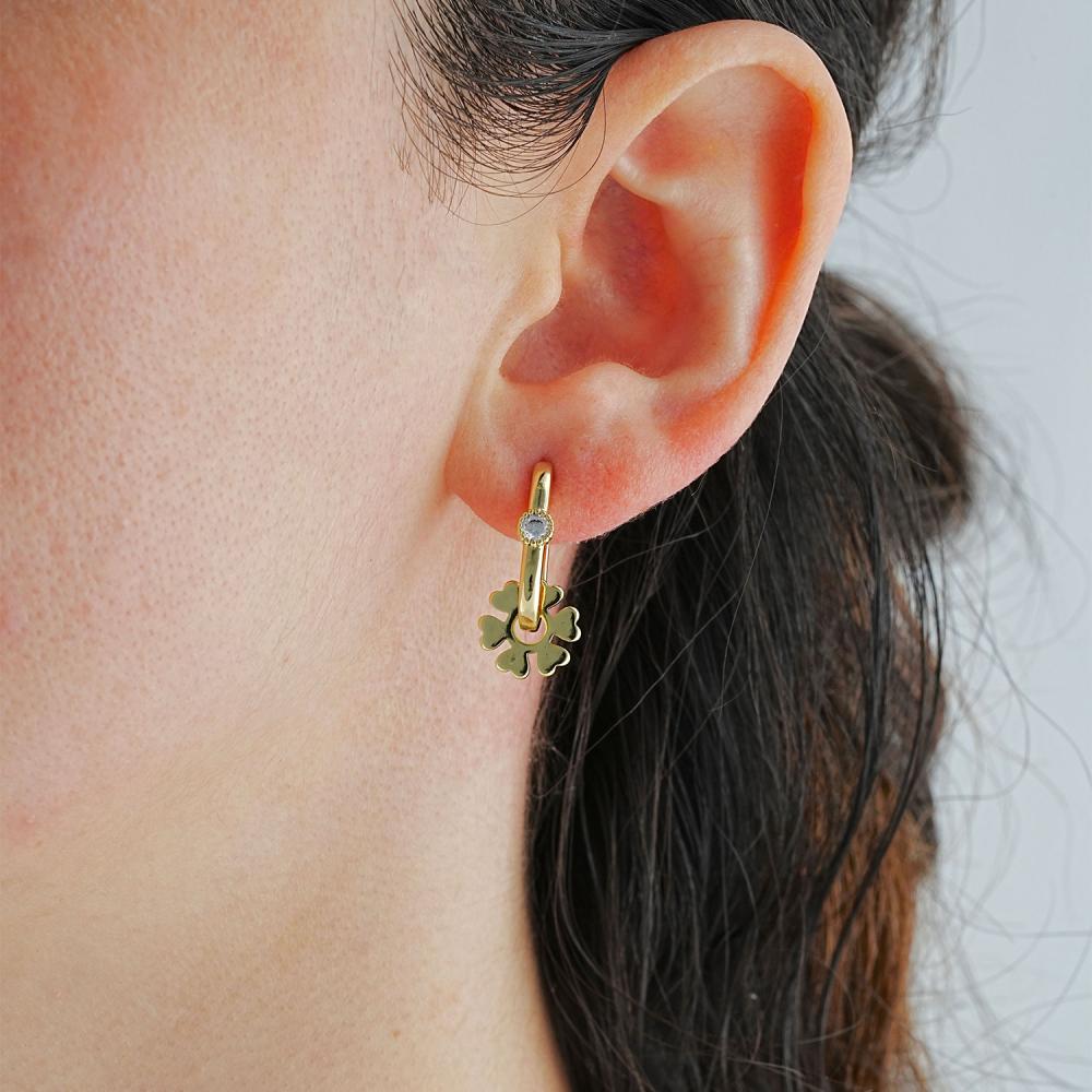 Maral 14 ayar altın rengi göçmen küpe