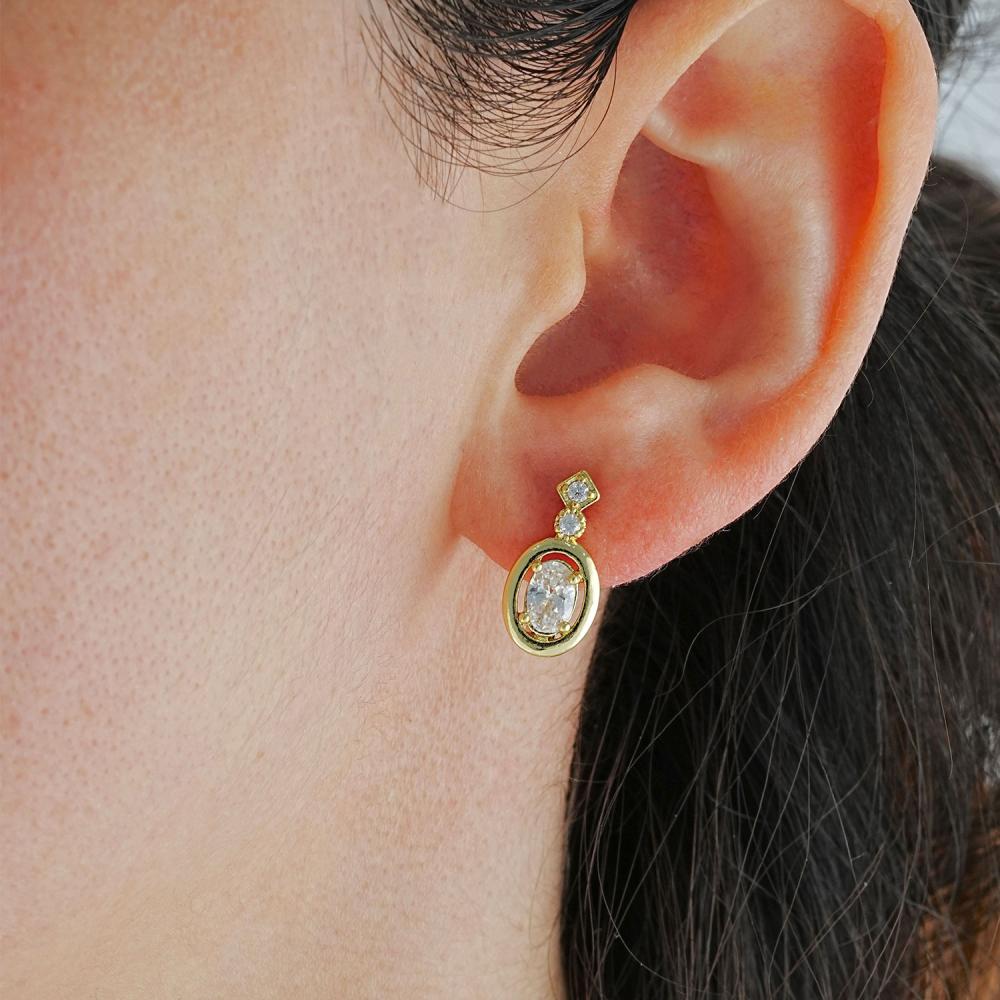 Maral 14 ayar altın rengi gold wawe küpe