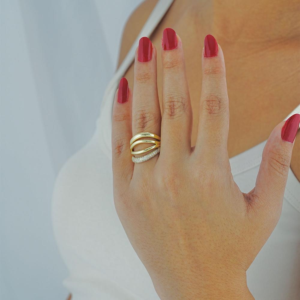 Maral 14 ayar altın rengi golden yüzük