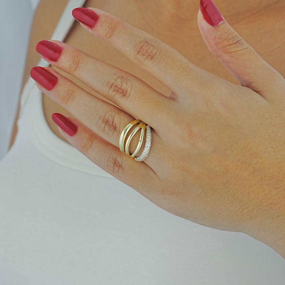 Maral 14 ayar altın rengi golden yüzük