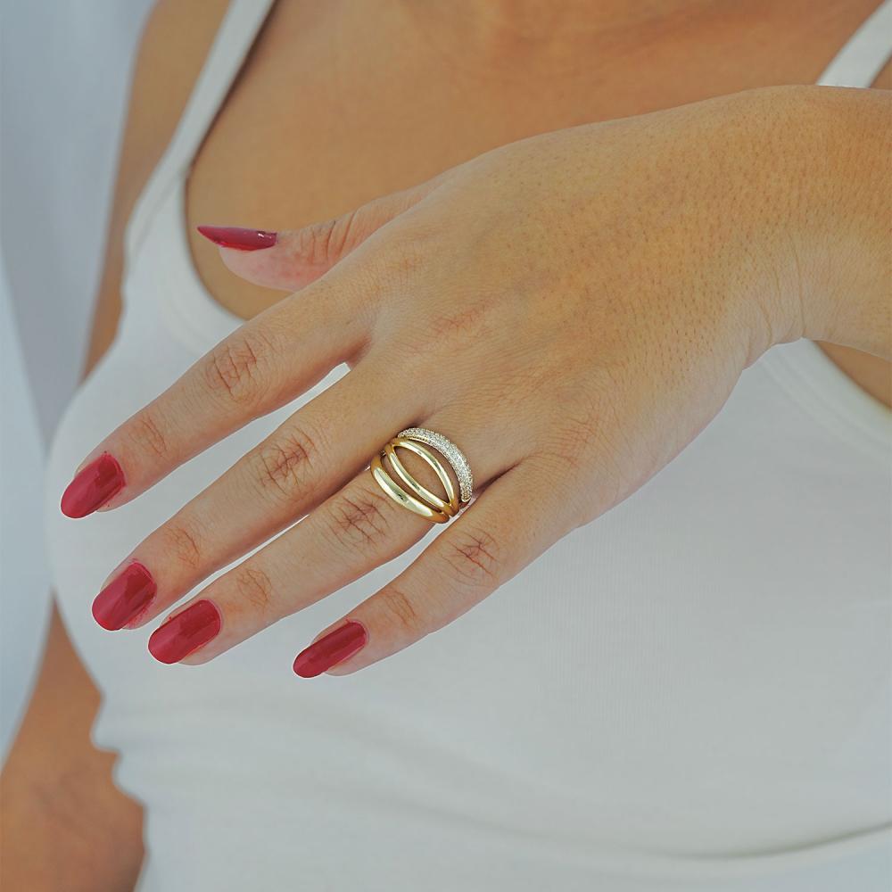 Maral 14 ayar altın rengi golden yüzük