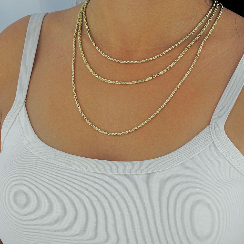 Maral 14 ayar altın rengi halat burgu kolye