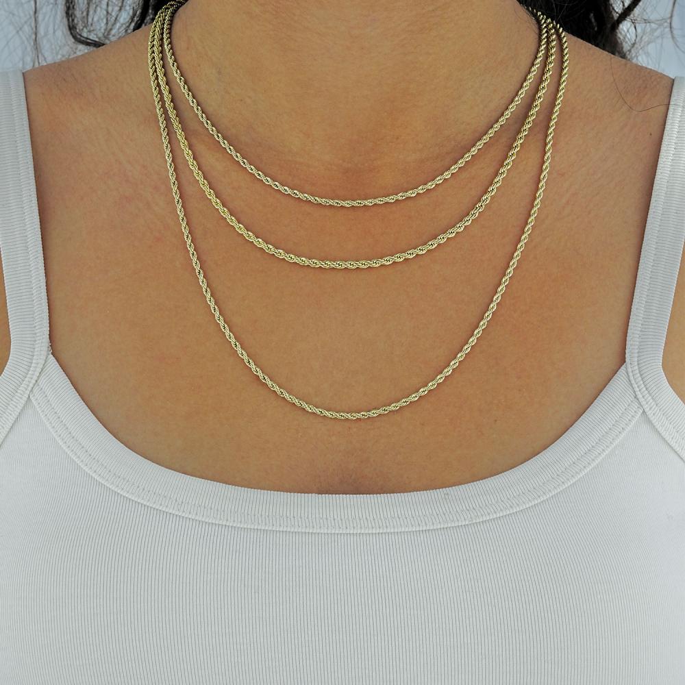 Maral 14 ayar altın rengi halat burgu kolye