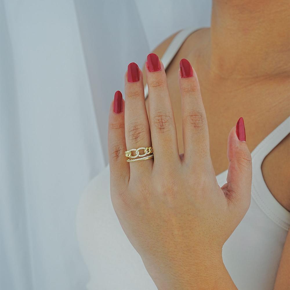 Maral 14 ayar altın rengi halka model yüzük