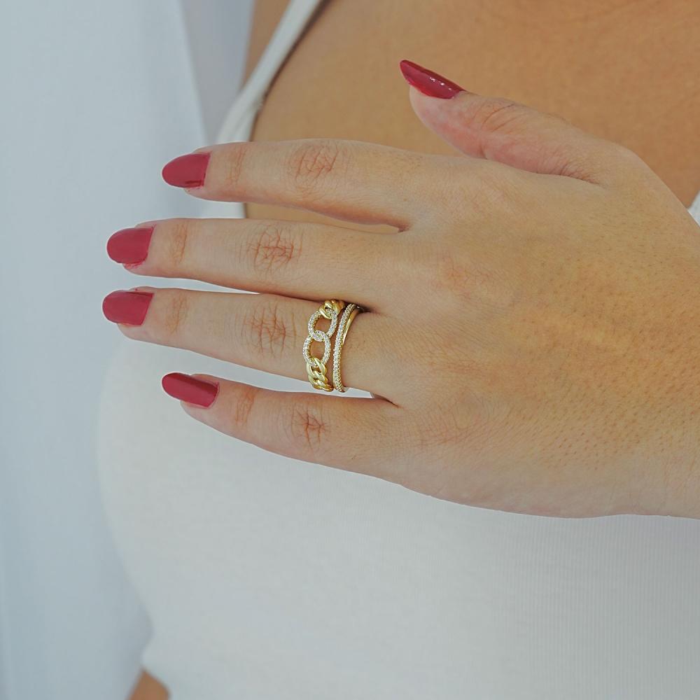 Maral 14 ayar altın rengi halka model yüzük