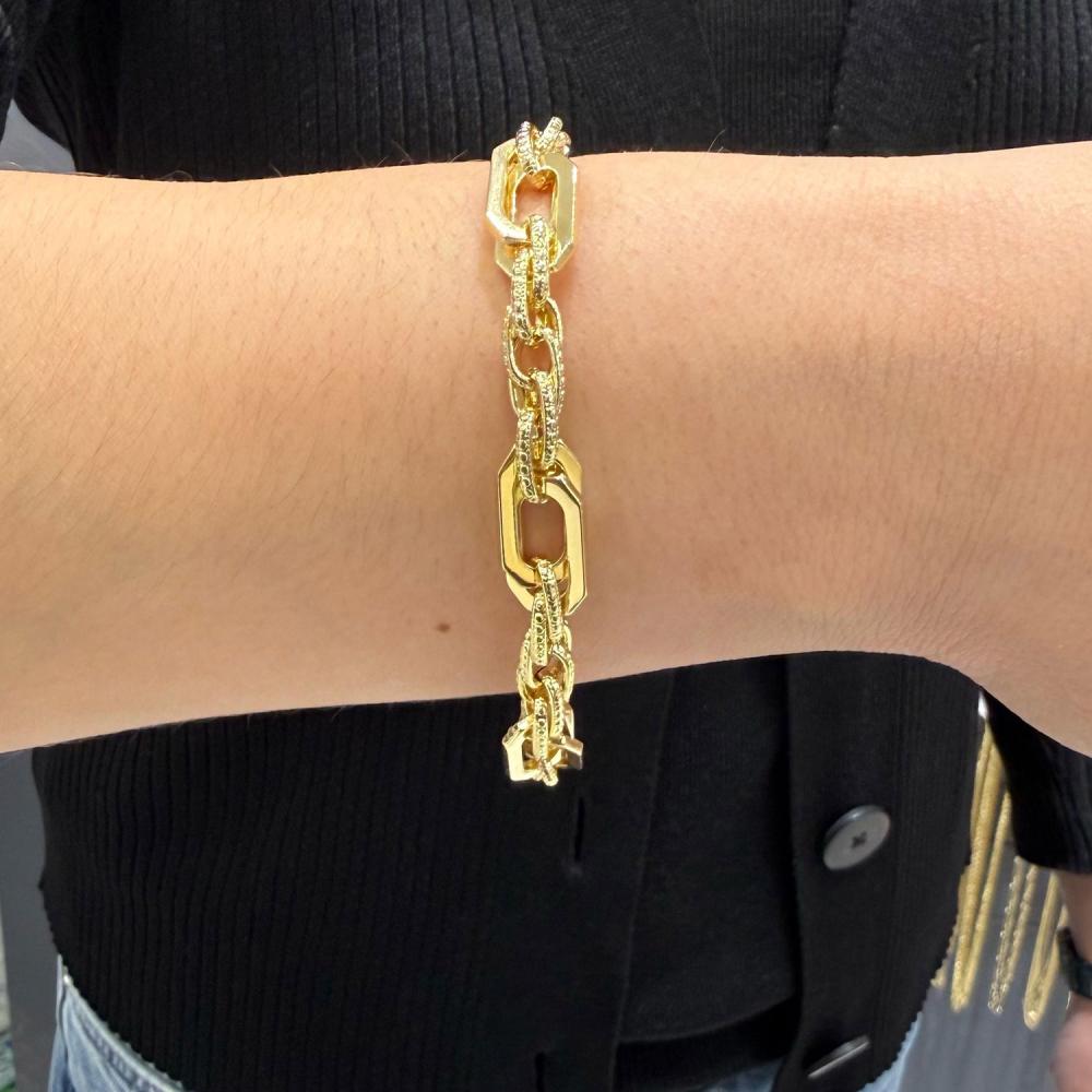 Maral 14 ayar altın rengi halo halka bileklik