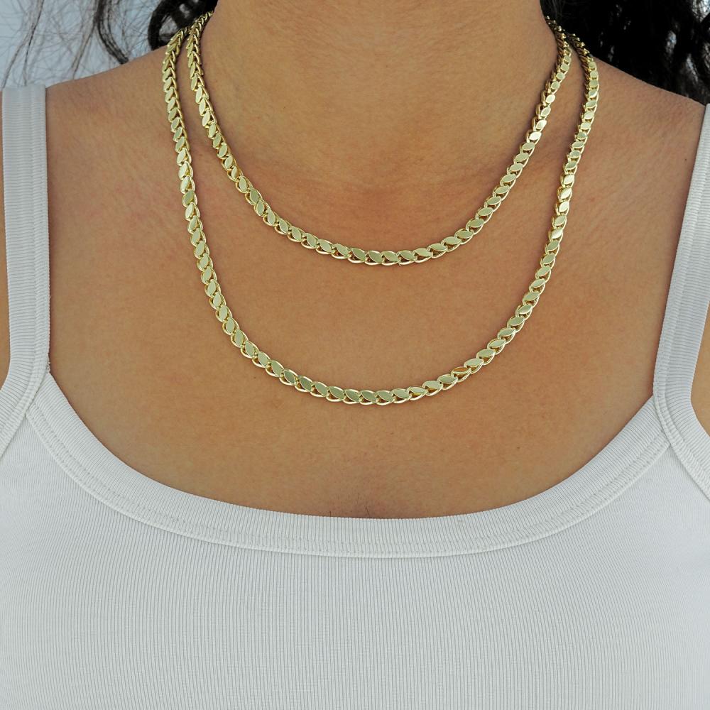 Maral 14 ayar altın rengi ikili arpa kolye