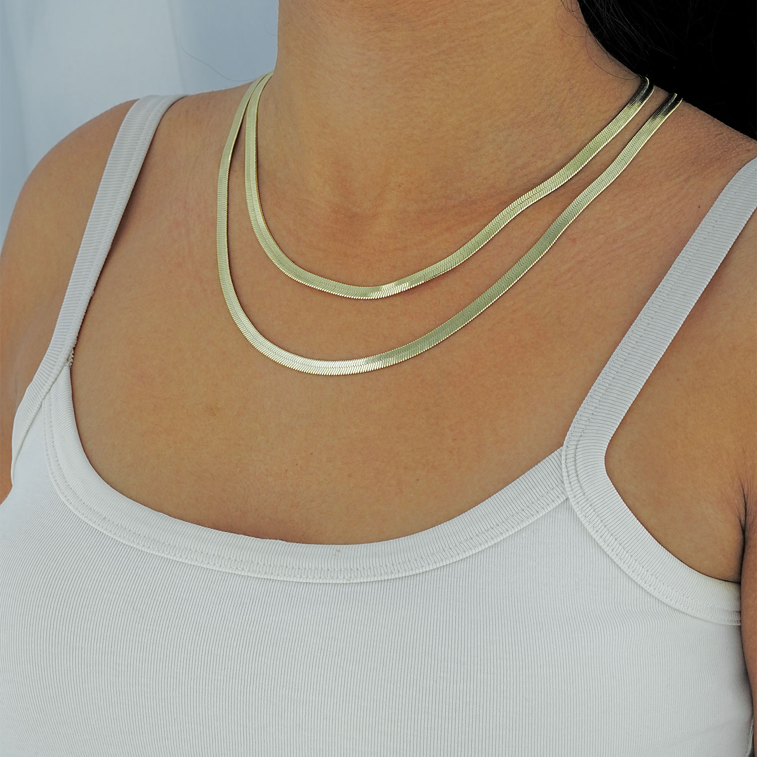 Maral 14 ayar altın rengi ikili italyan kolye