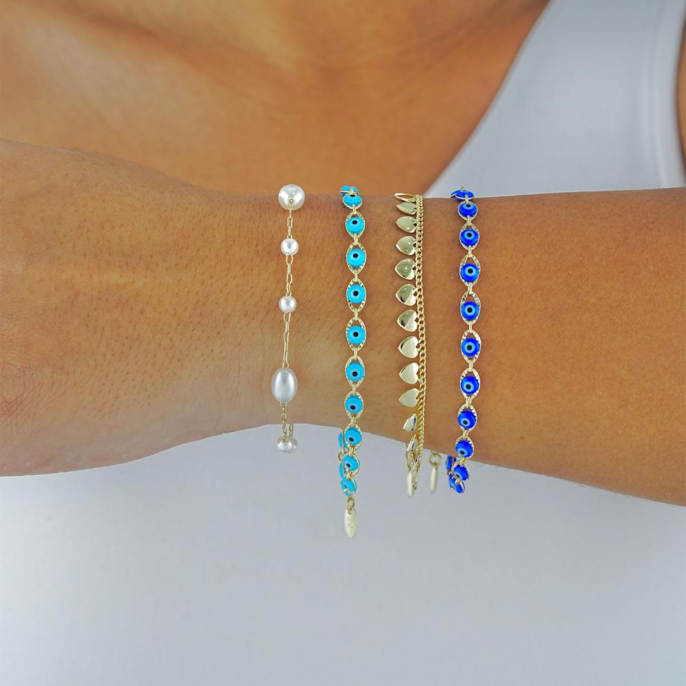 Maral 14 ayar altın rengi inci bileklik