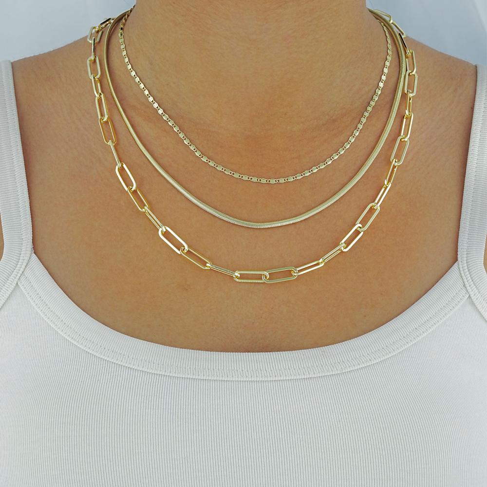 Maral 14 ayar altın rengi kalın ataç kolye