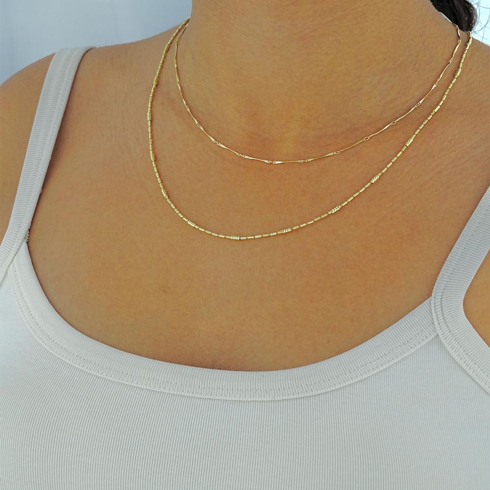 Maral 14 ayar altın rengi kemik kolye