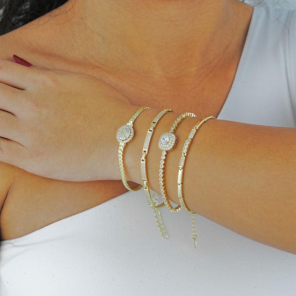 Maral 14 ayar altın rengi madalyon bileklik