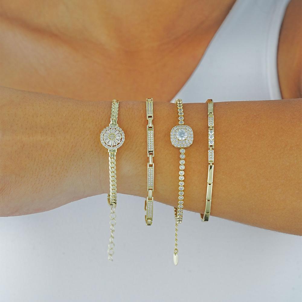 Maral 14 ayar altın rengi madalyon bileklik