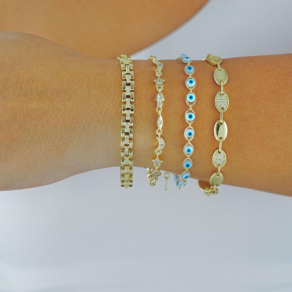 Maral 14 ayar altın rengi manifest bileklik