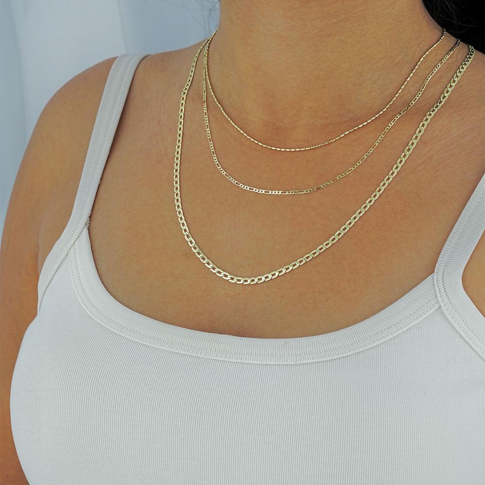 Maral 14 ayar altın rengi milano halka kolye