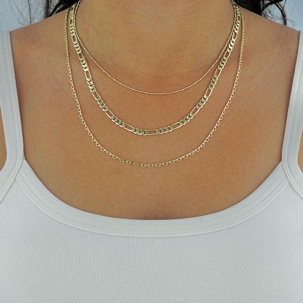 Maral 14 ayar altın rengi milono figaro kolye