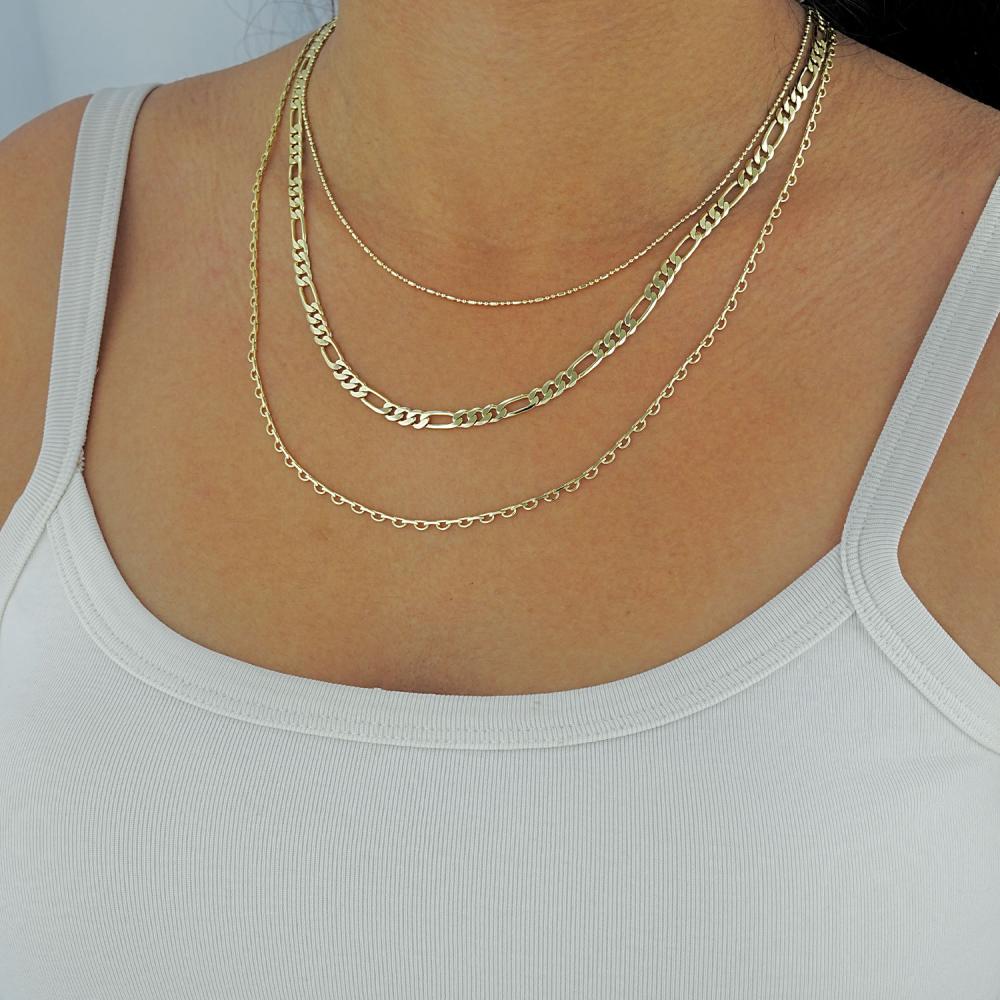 Maral 14 ayar altın rengi milono figaro kolye