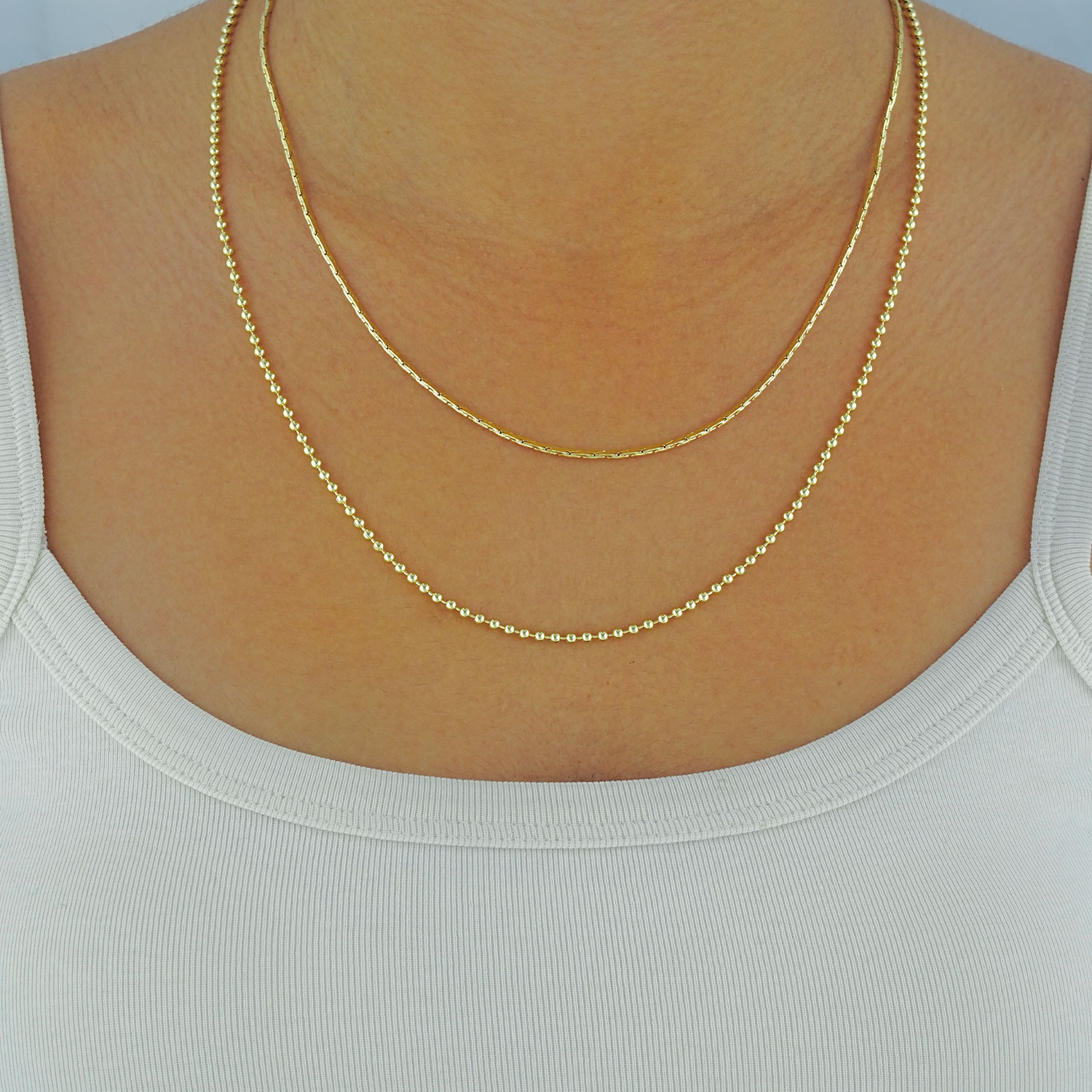 Maral 14 ayar altın rengi mini taneli kolye