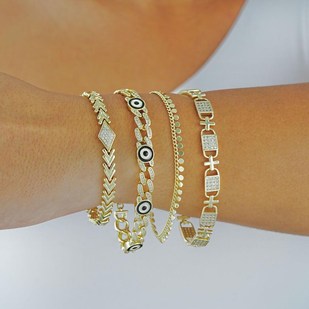 Maral 14 ayar altın rengi pul zincir model bileklik