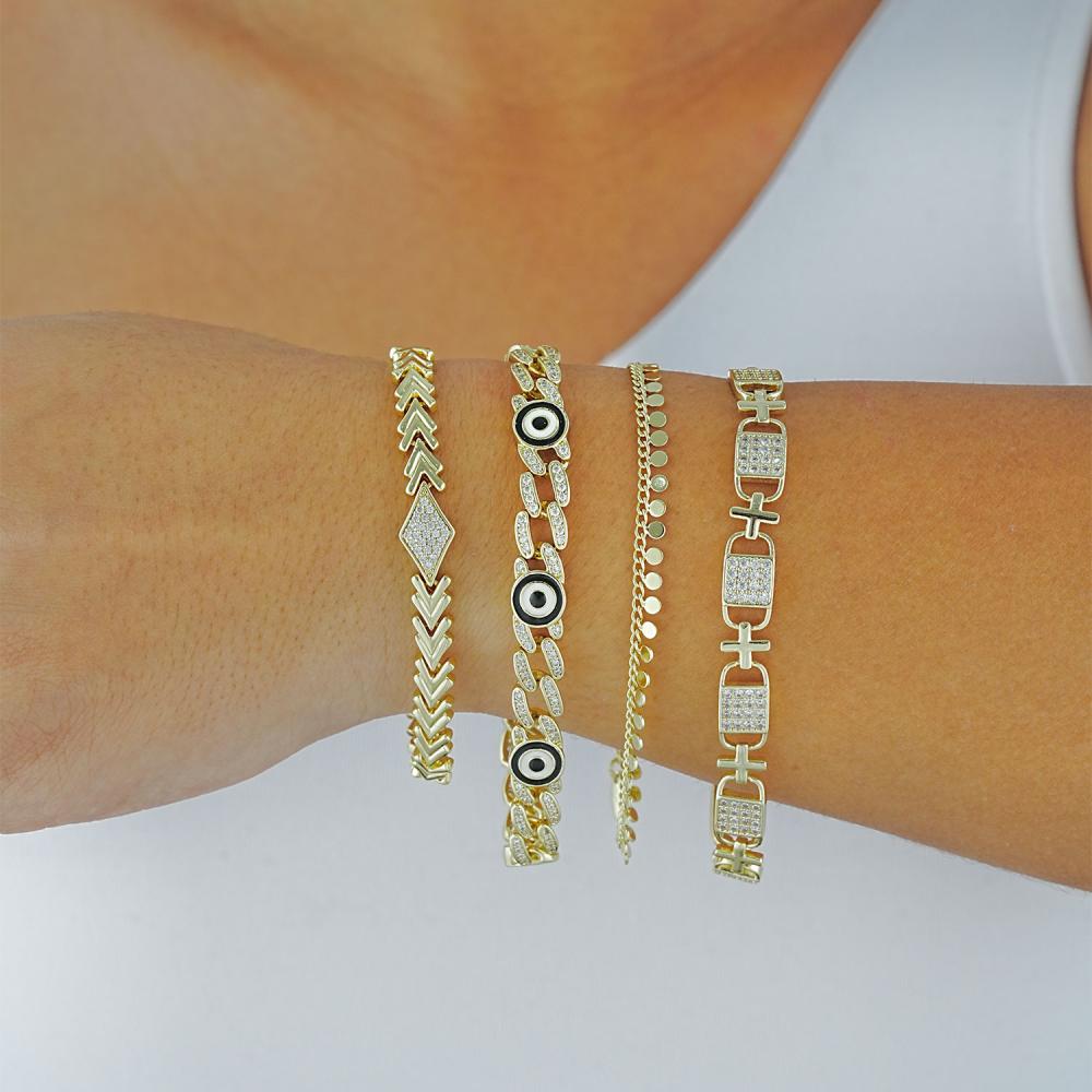 Maral 14 ayar altın rengi pul zincir model bileklik