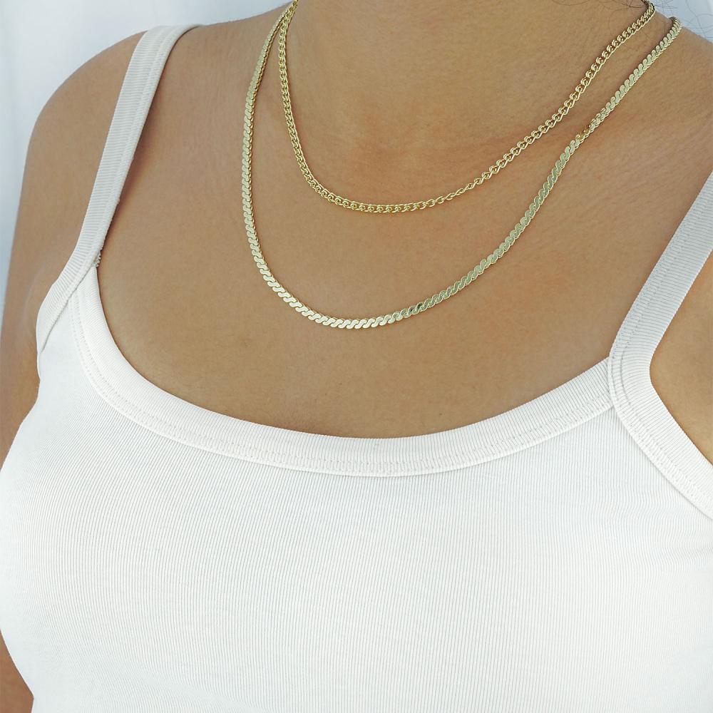 Maral 14 ayar altın rengi roma katlı kolye