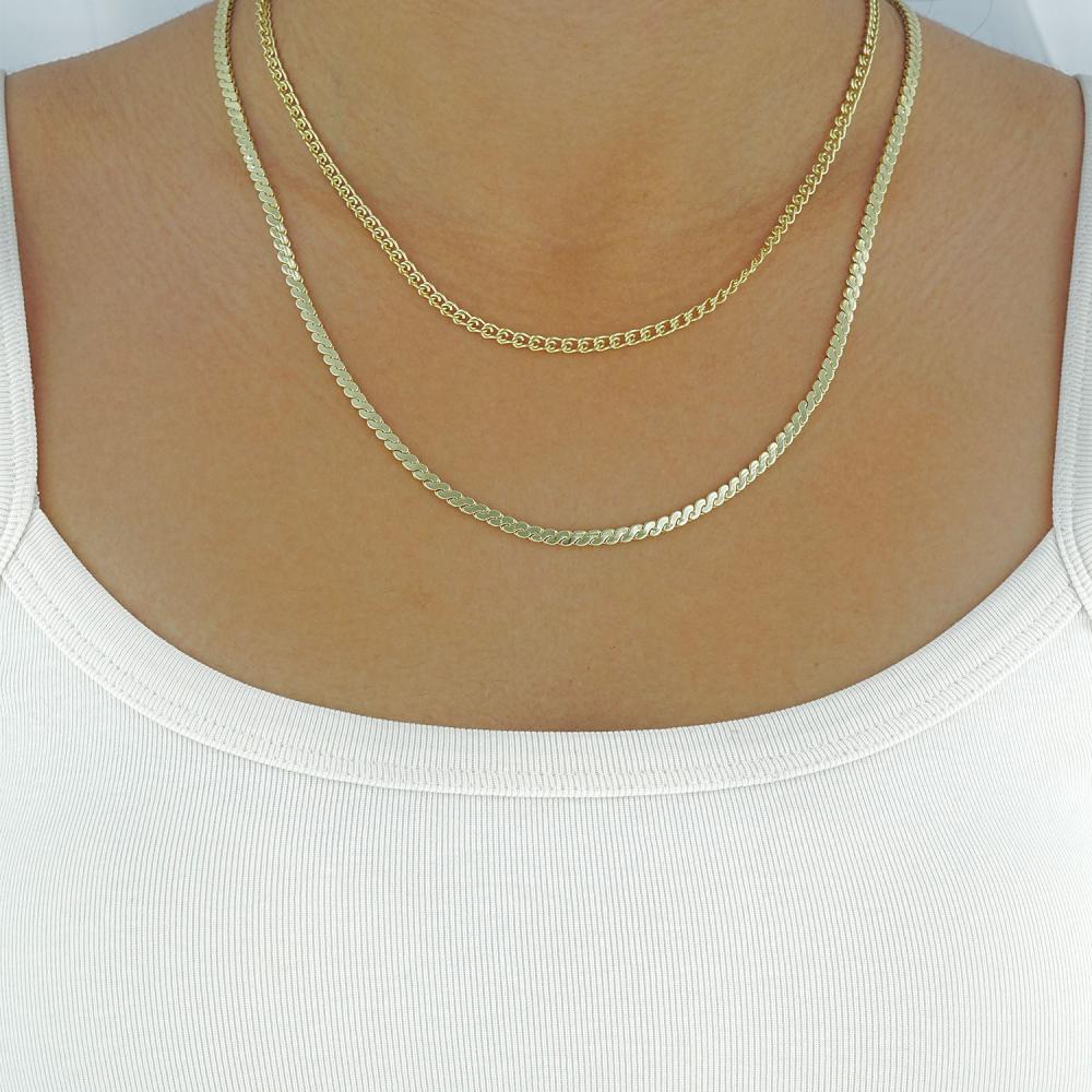 Maral 14 ayar altın rengi roma katlı kolye