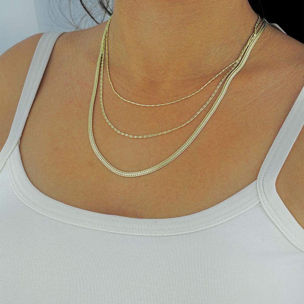 Maral 14 ayar altın rengi roma katmanlı zincir kolye