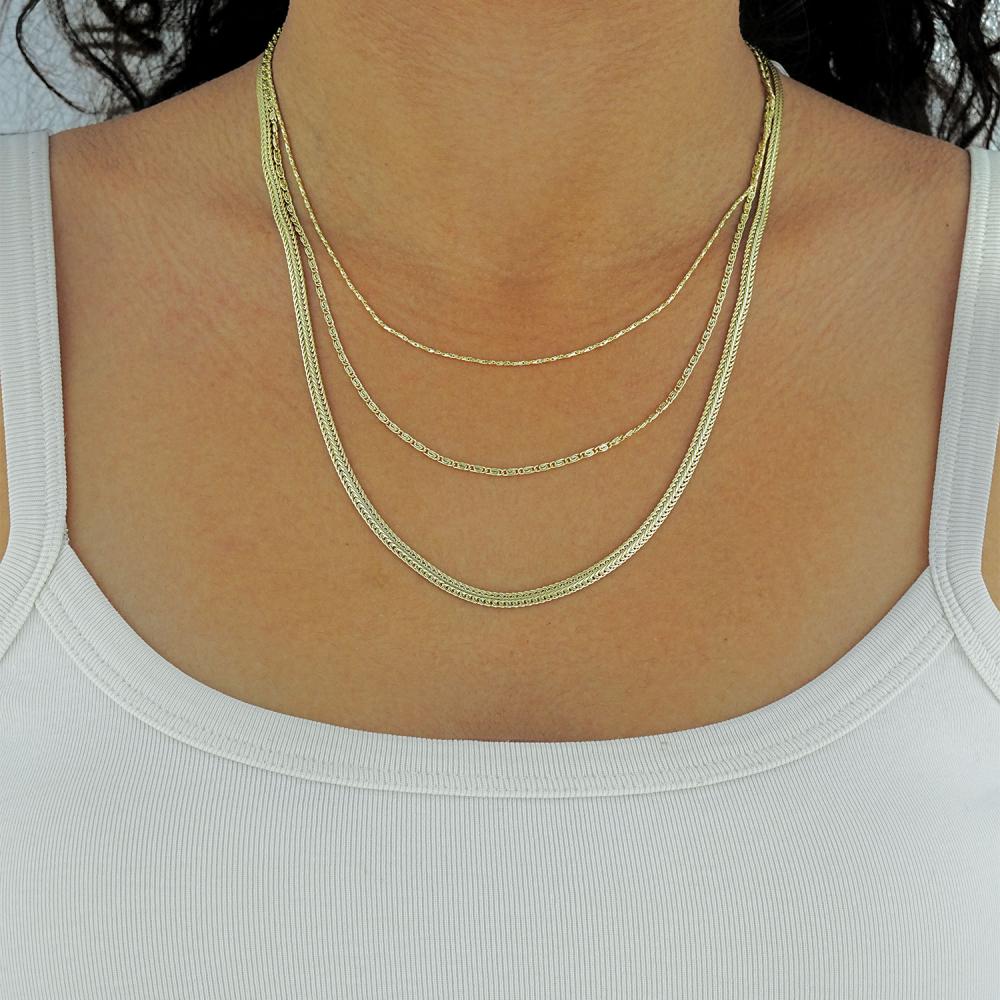 Maral 14 ayar altın rengi roma katmanlı zincir kolye