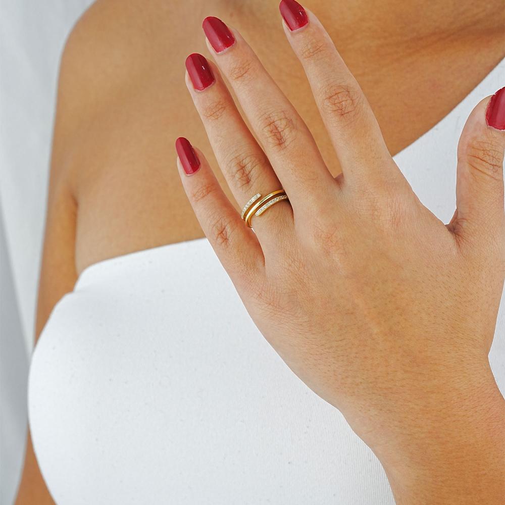 Maral 14 ayar altın rengi roma yüzük