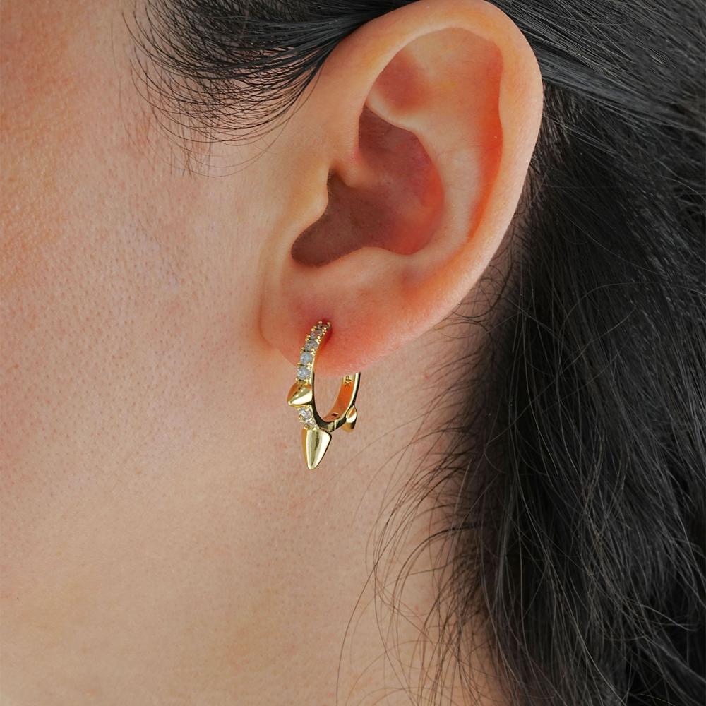 Maral 14 ayar altın rengi royal shine küpe