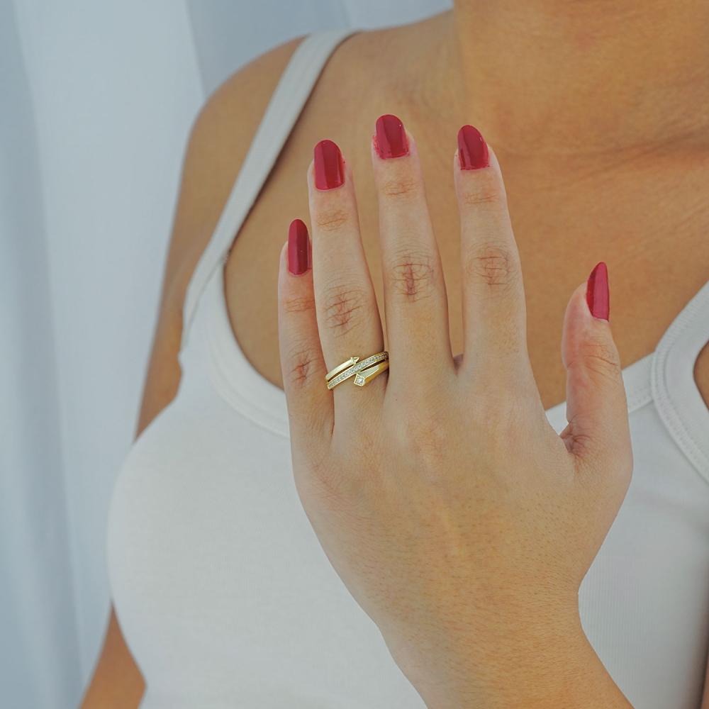 Maral 14 ayar altın rengi royal yüzük