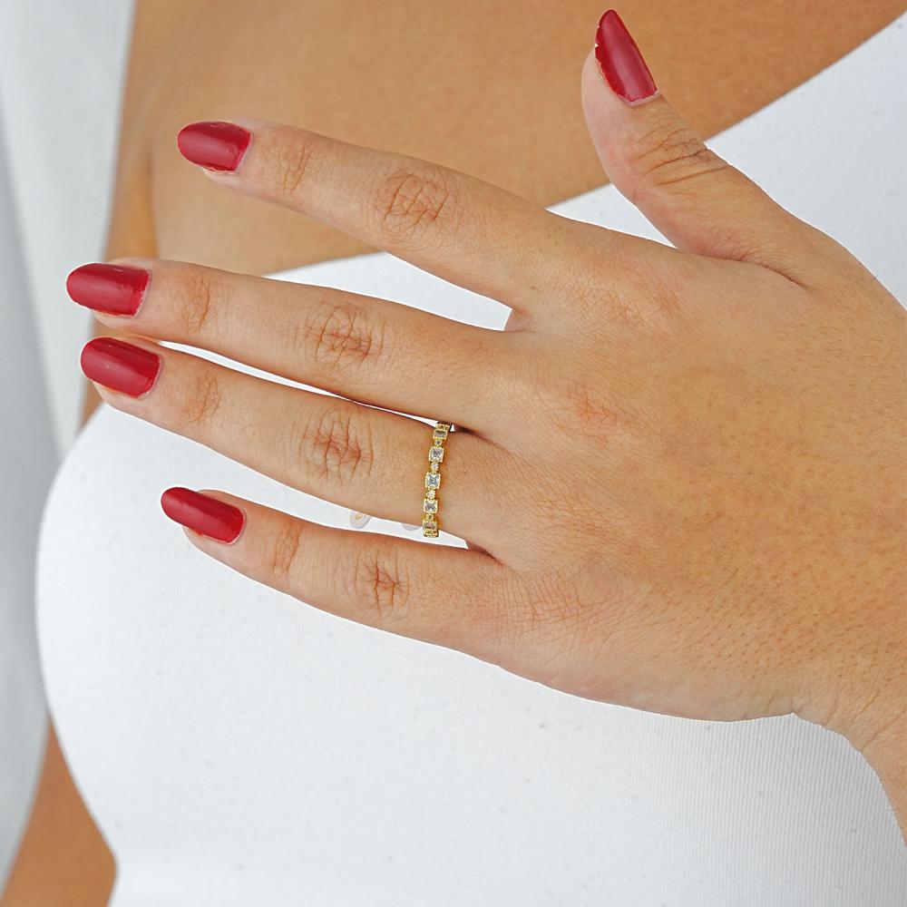 Maral 14 ayar altın rengi shine model yüzük